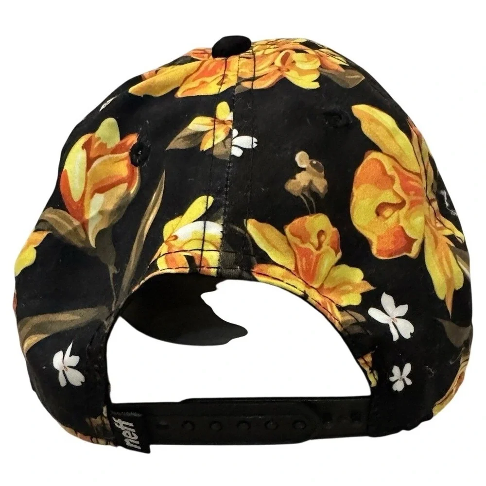 Neff Tropical Snapback Adjustable Cap Floral All Over Logo Flat Bill Hat